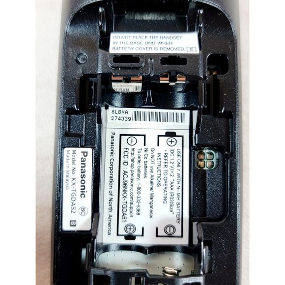 Panasonic KX-TGDA52 Black Cordless Handset w/ Charging Station Tested & Working - Picture 5 of 11